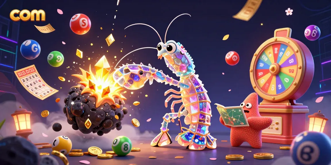Experience the thrill of winning with com in a vibrant lottery scene filled with lively characters and dynamic elements.