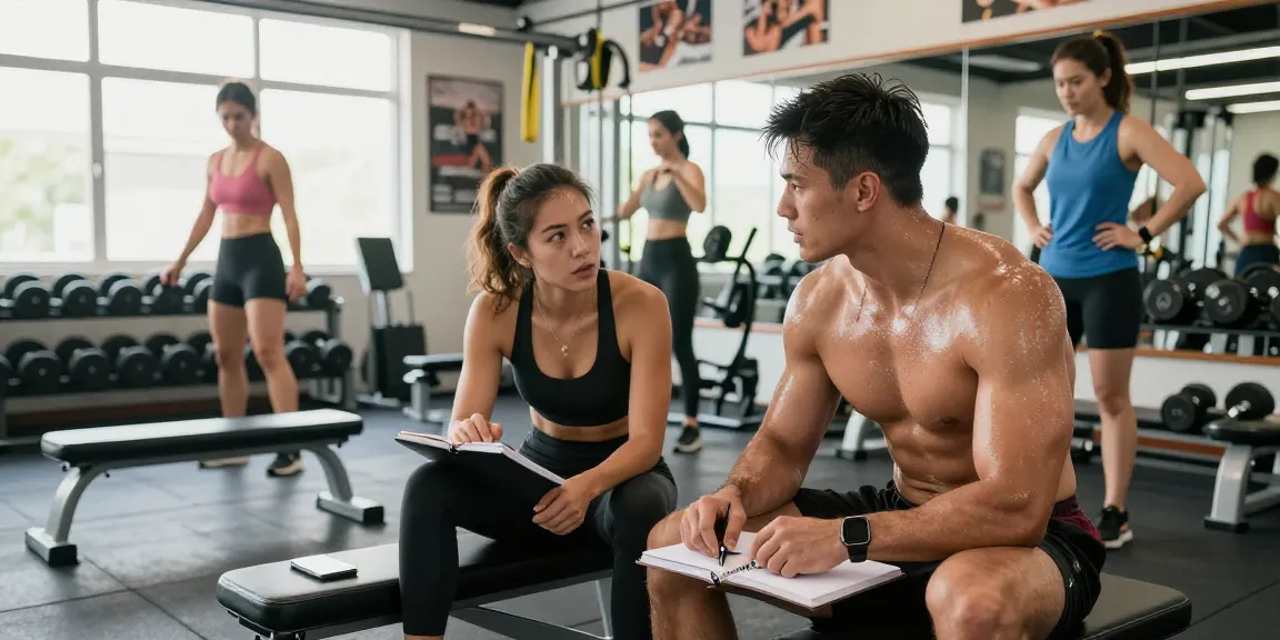 Prime Pharma Steroids fitness scène met bodybuilders in de sportschool.