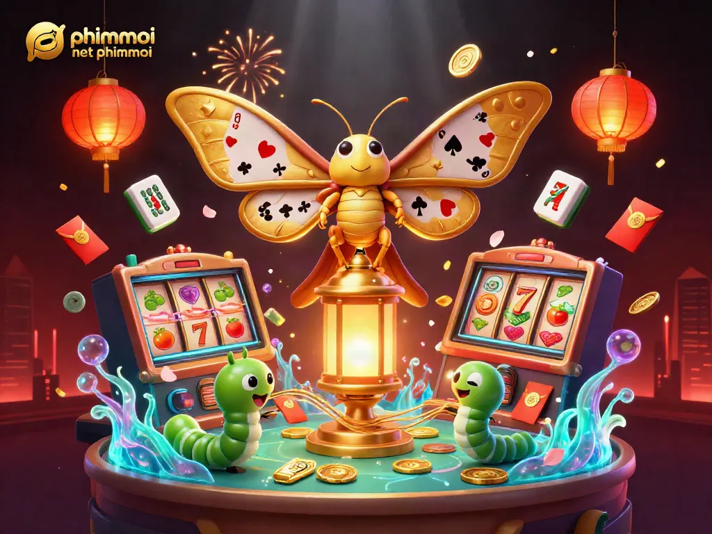 Engage with phimmoi net phimmoi in this vibrant 3D casino illustration showcasing animated slot reels.